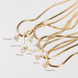 Zodiac Star Sign Necklace - Snake Chain Necklace - La Musa Jewellery