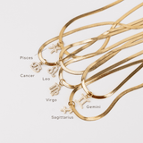 Zodiac Star Sign Necklace - Snake Chain Necklace - La Musa Jewellery