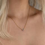 Marquise Necklace - gold dainty gemstone pendant necklace - La Musa Jewellery