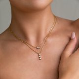 Marquise Necklace - gold dainty gemstone pendant necklace - La Musa Jewellery