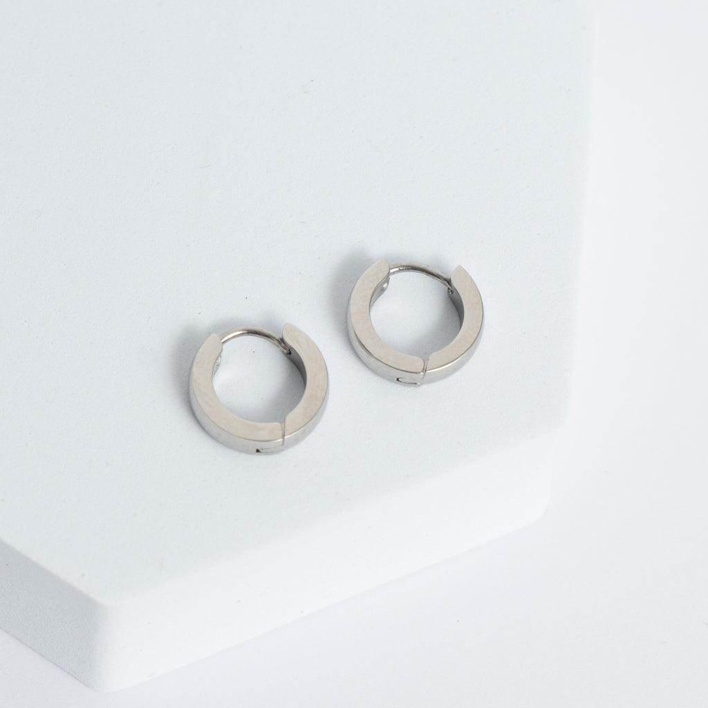Minimalist Huggie Earrings Silver  - waterproof jewellery - La Musa Jewellery