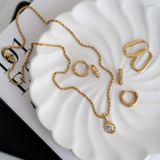 Pavé Hoops - Cubic zirconia gold hoop earrings - waterproof jewellery - La Musa Jewellery