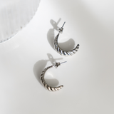 Petite Croissant Earrings Silver - waterproof jewellery - La Musa Jewellery
