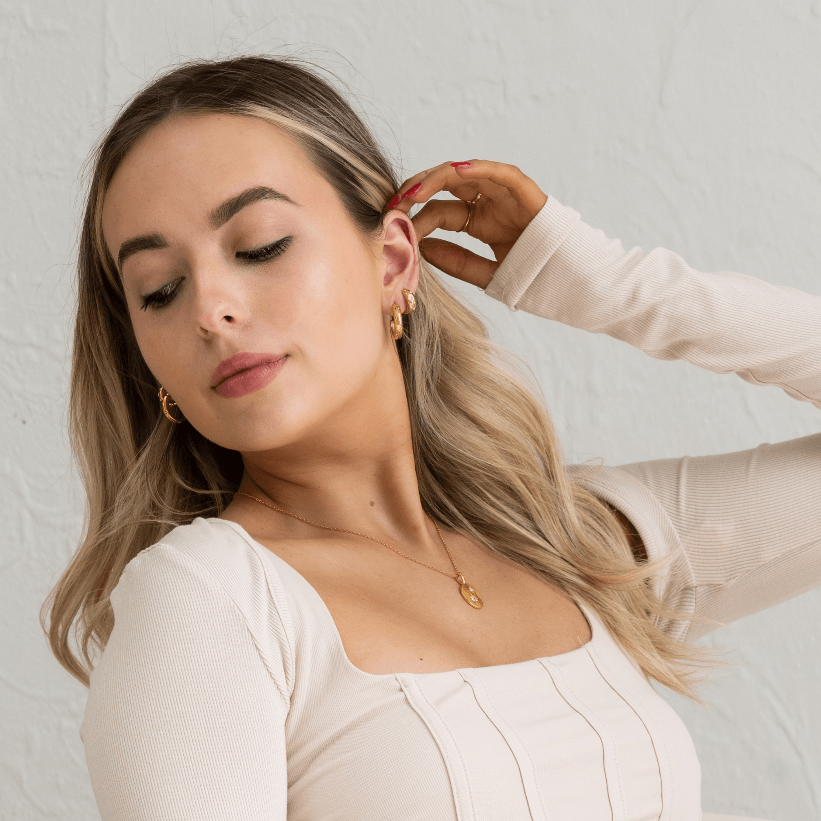 Stella Hoops - waterproof gold hoop earrings - La Musa Jewellery