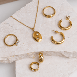 Stella Hoops - waterproof gold hoop earrings - La Musa Jewellery