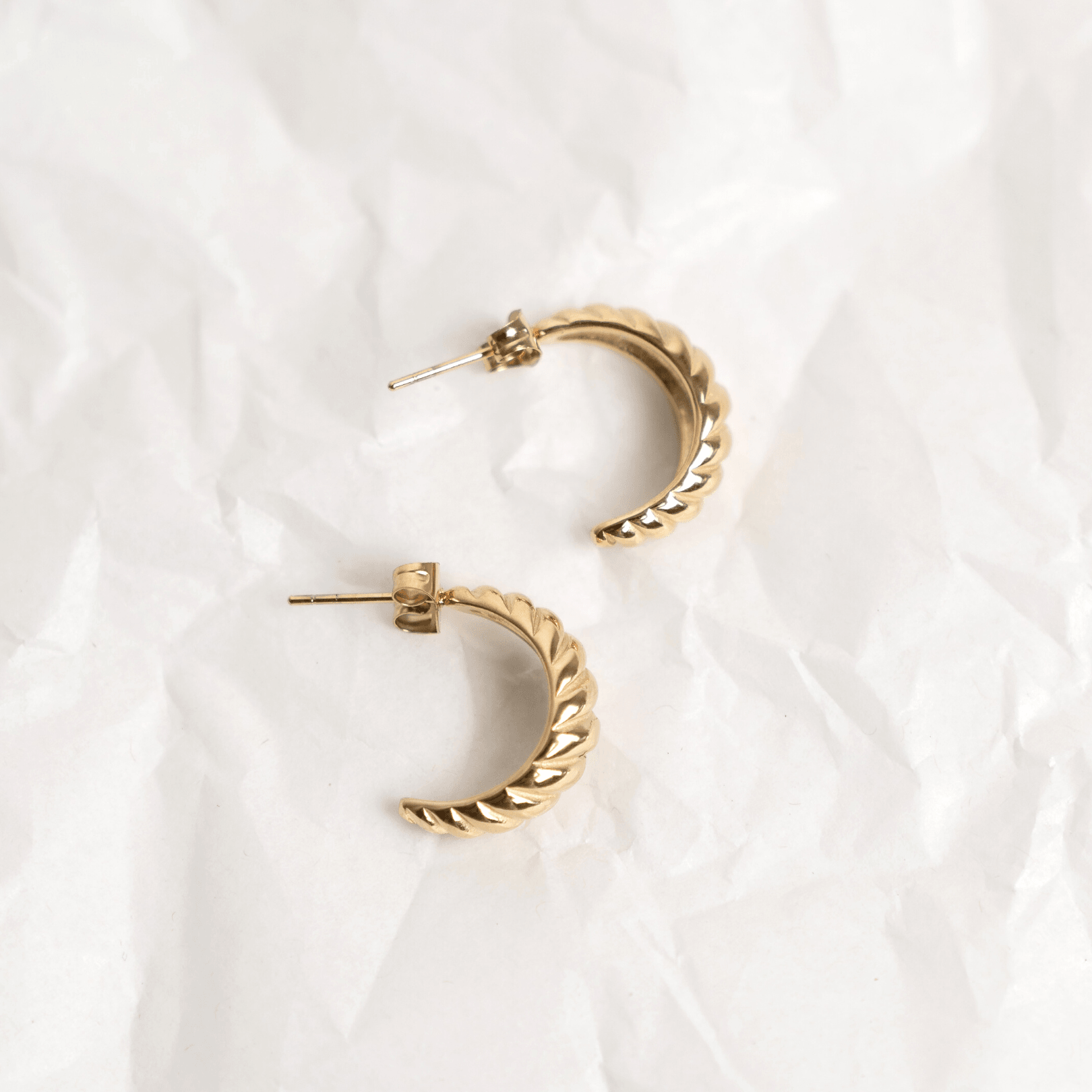 Petite Croissant Earrings - Gold - La Musa Jewellery