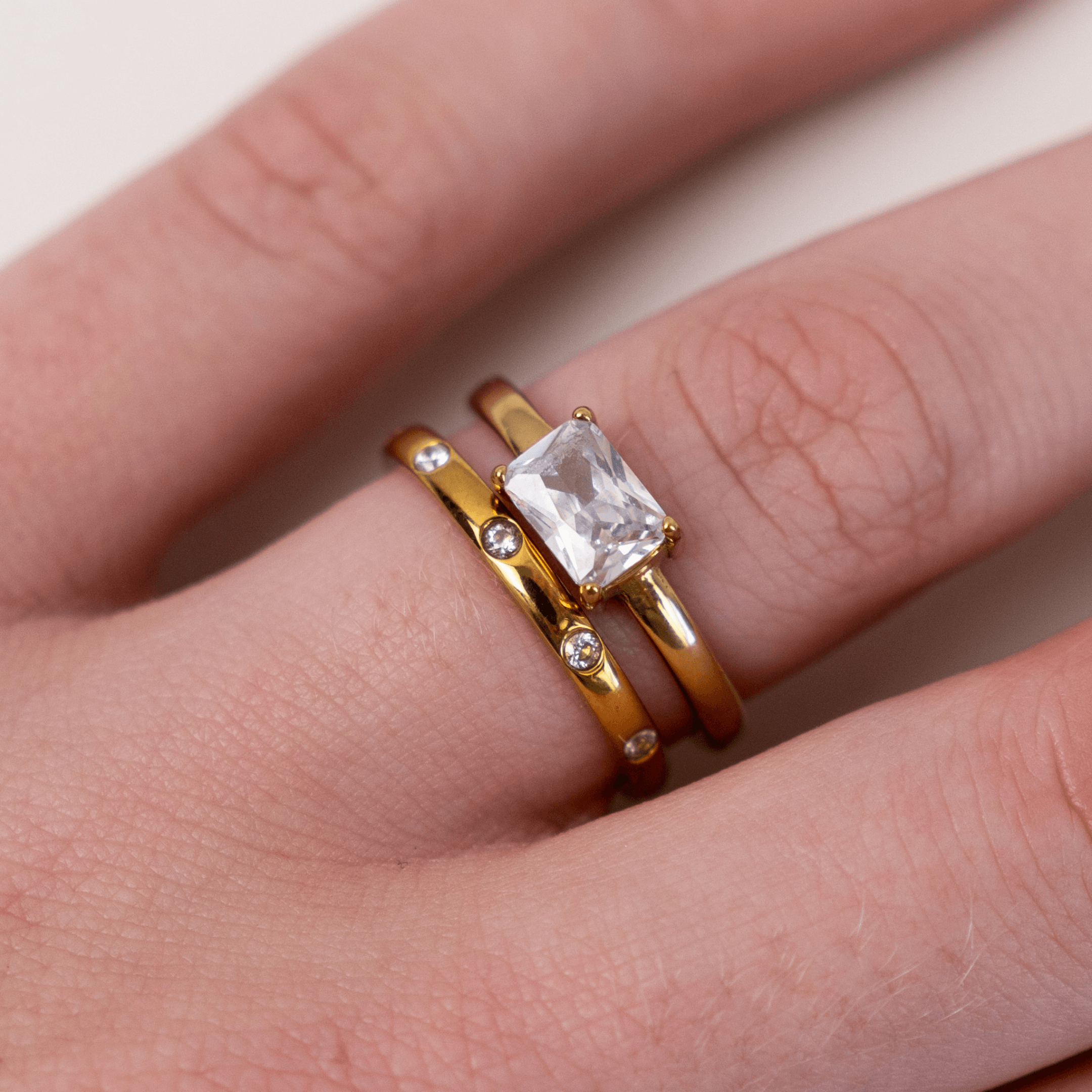 Waterproof Gold Zirconia Ring - La Musa Jewellery