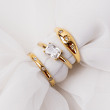 Waterproof Gold Zirconia Ring - La Musa Jewellery