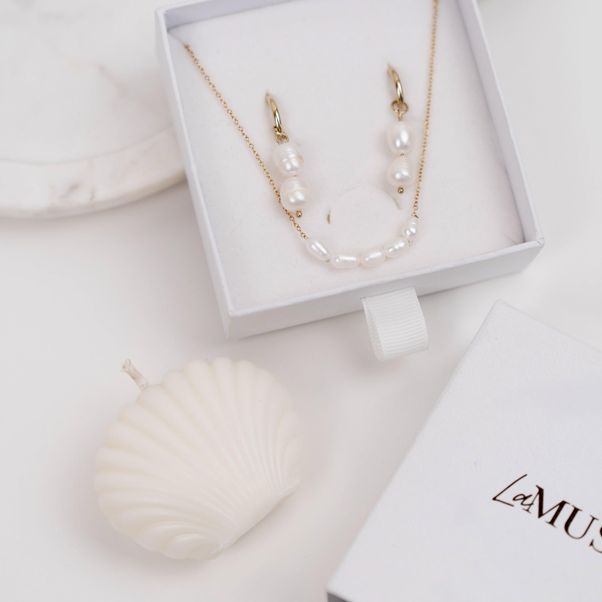 Airlie Pearl Huggie Earrings - La Musa Jewellery