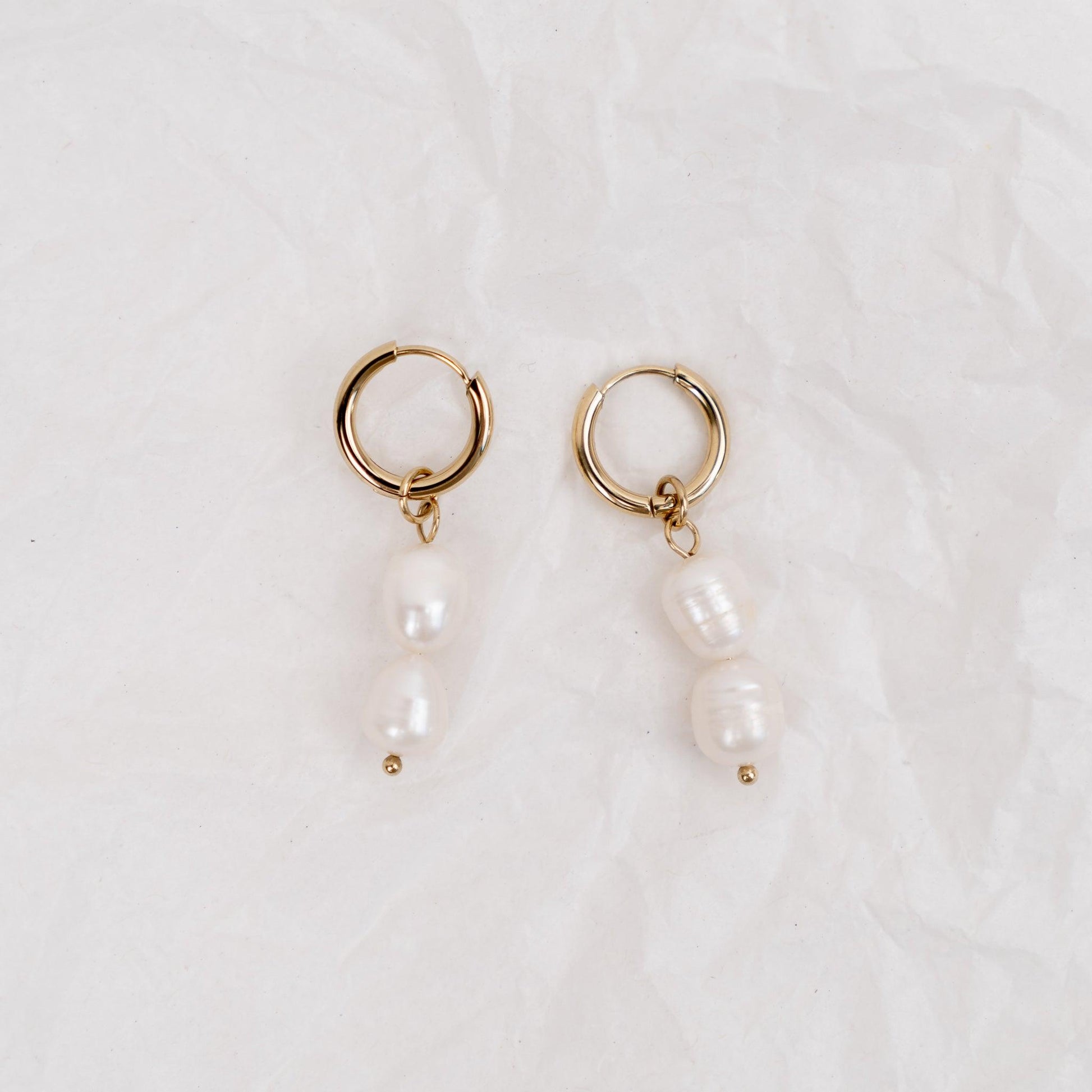 Airlie Pearl Huggies - La Musa Jewellery