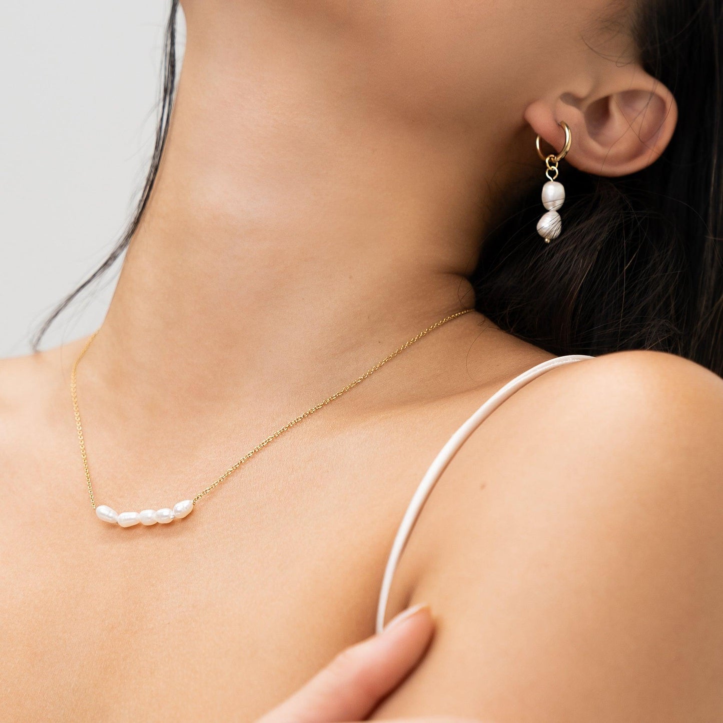 Airlie Pearl Huggies - La Musa Jewellery