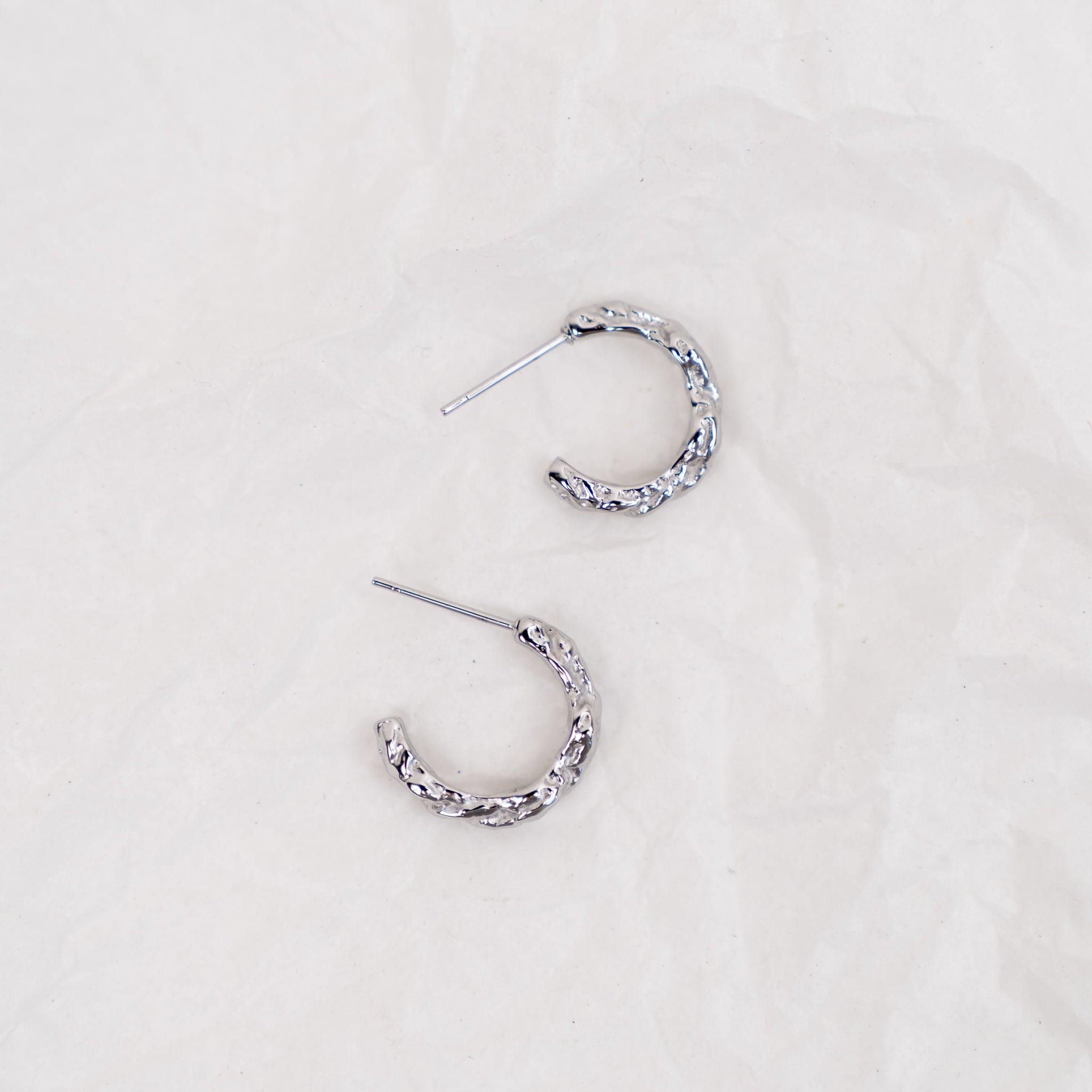 Coral Hoops - Silver - La Musa Jewellery