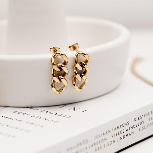 Cuban Link Chain Earrings | La Musa Jewellery