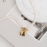 Kimberly Pearl Choker Necklace - statement gold necklace - waterproof jewellery - La Musa Jewellery