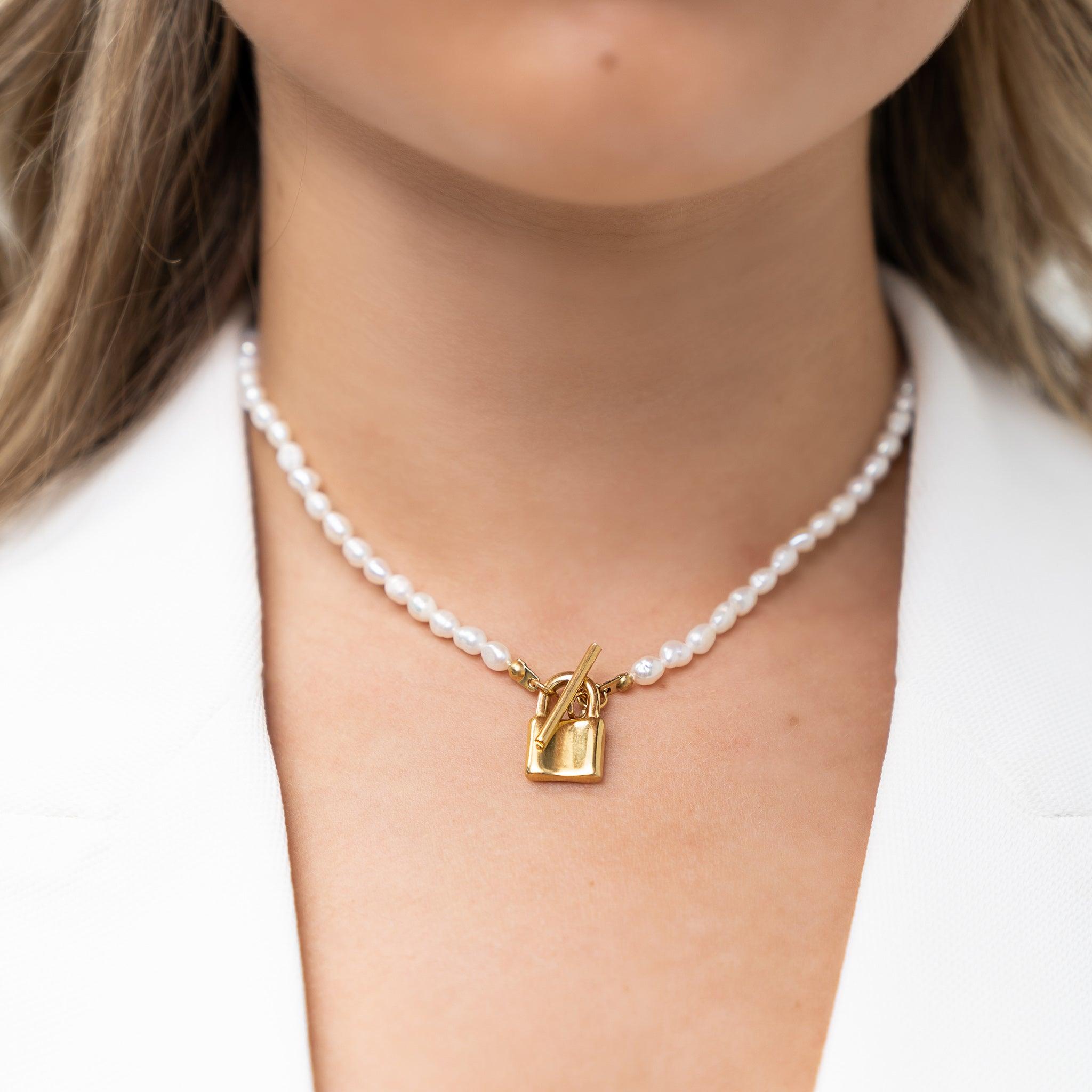 Kimberly Pearl Choker Necklace - statement gold necklace - waterproof jewellery - La Musa Jewellery