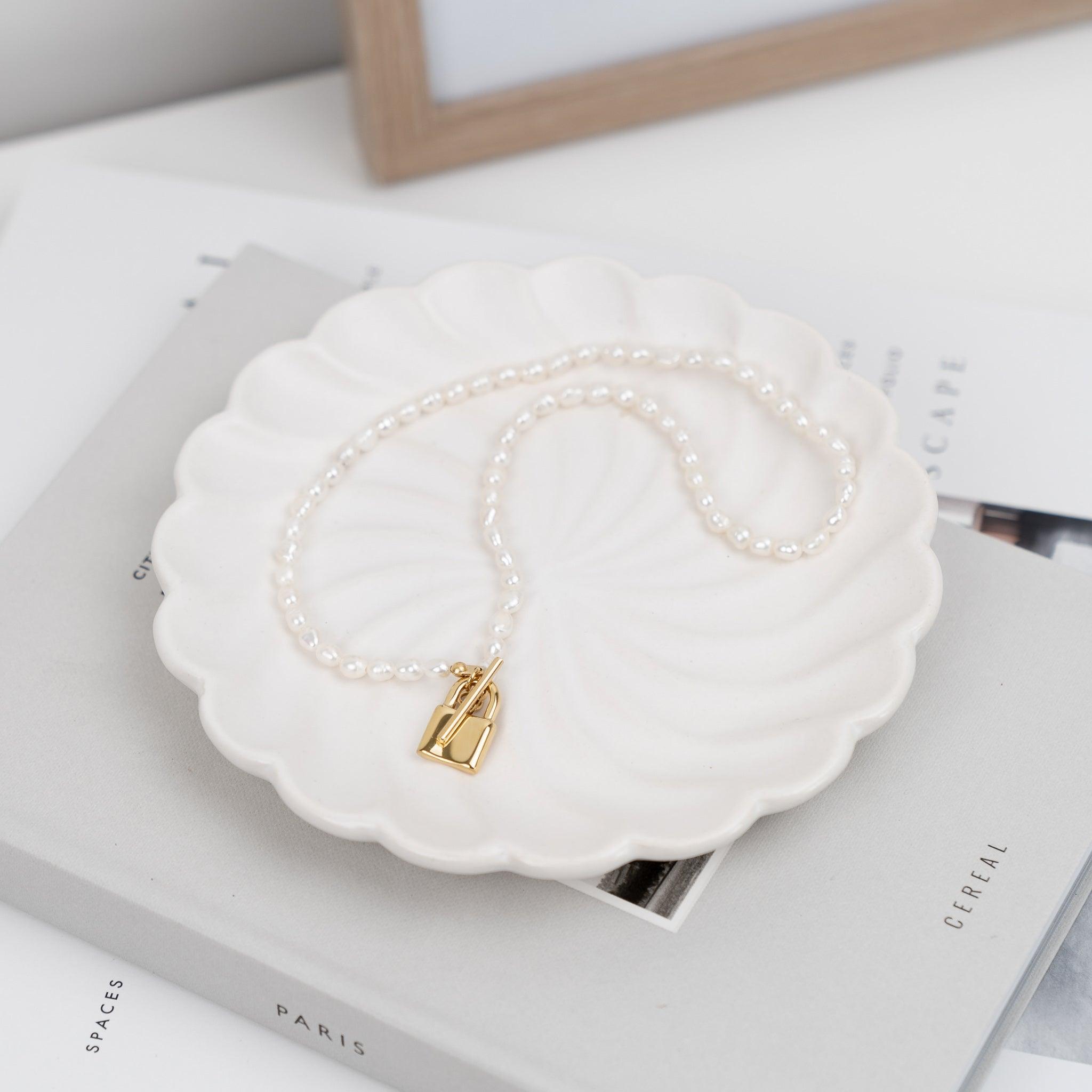 Kimberly Pearl Choker Necklace - statement gold necklace - waterproof jewellery - La Musa Jewellery