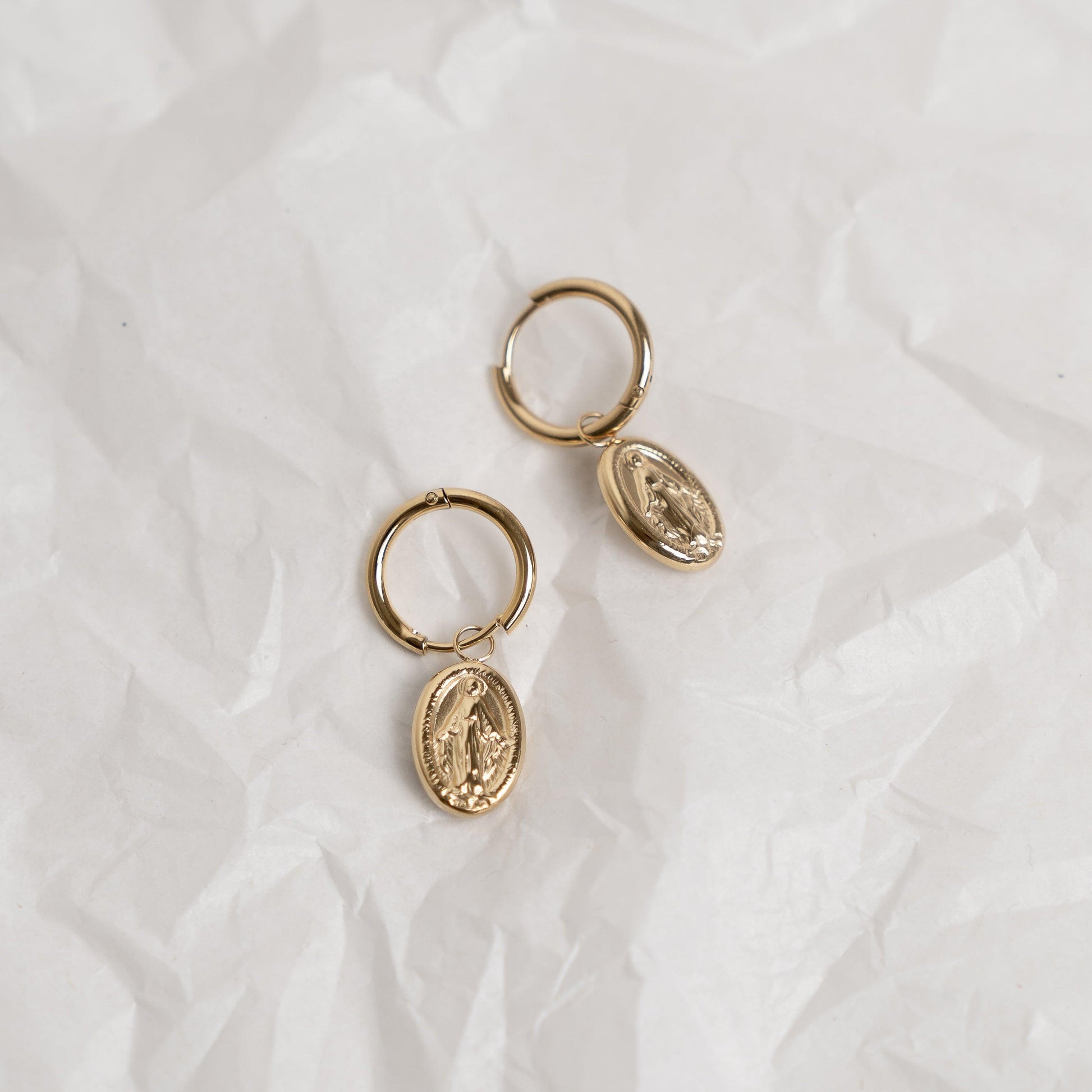 La Madonna Coin Earrings | La Musa Jewellery