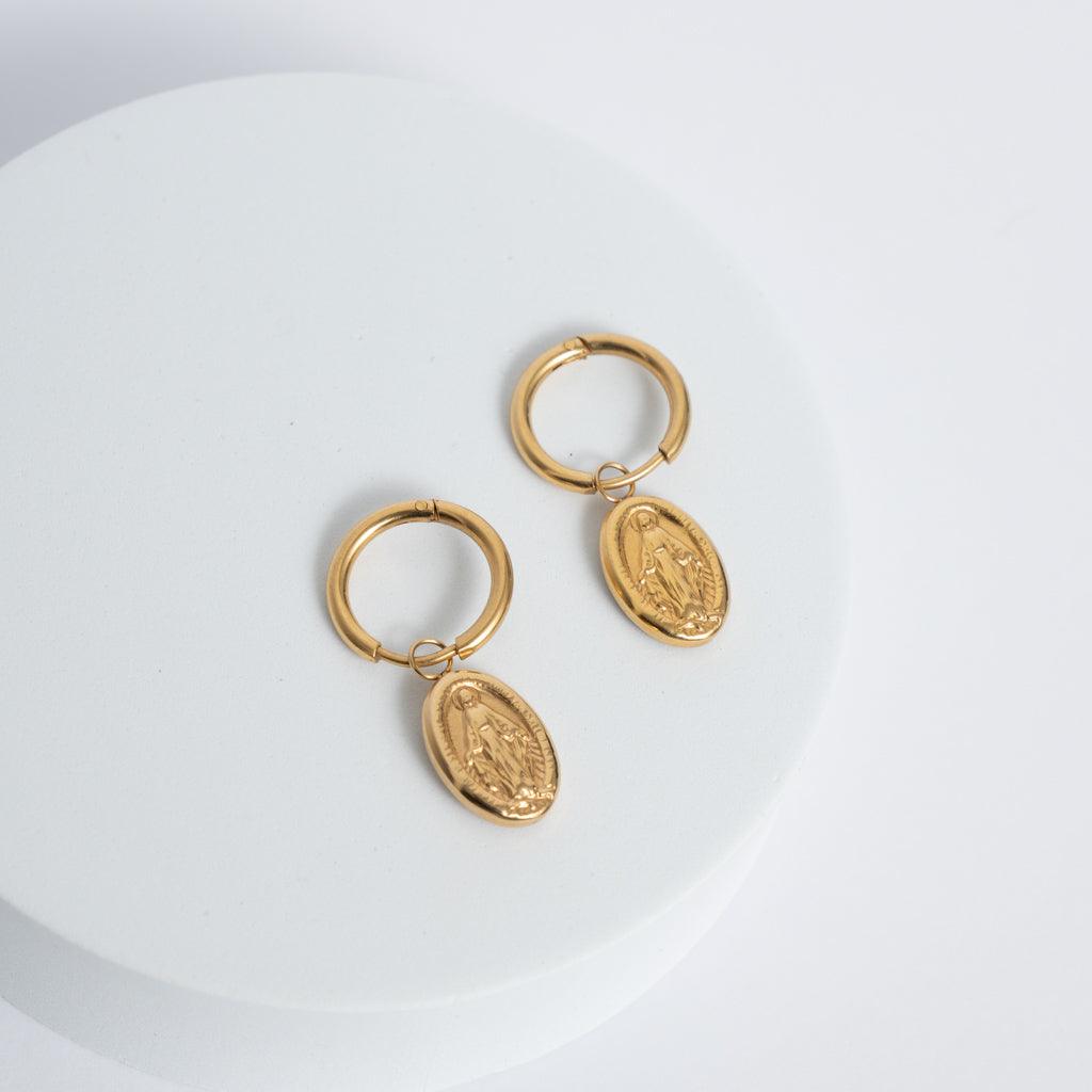 La Madonna Coin Earrings - La Musa Jewellery